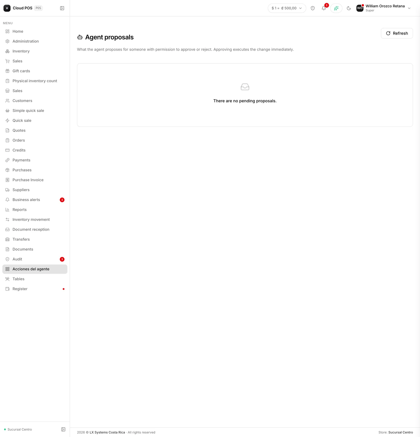 The actions the assistant proposes, awaiting approval.